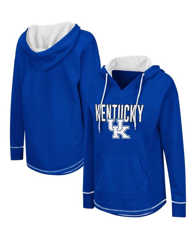 Womens Colosseum Royal Kentucky Wildcats Tunic Pullover V-Neck Hoodie Product Image