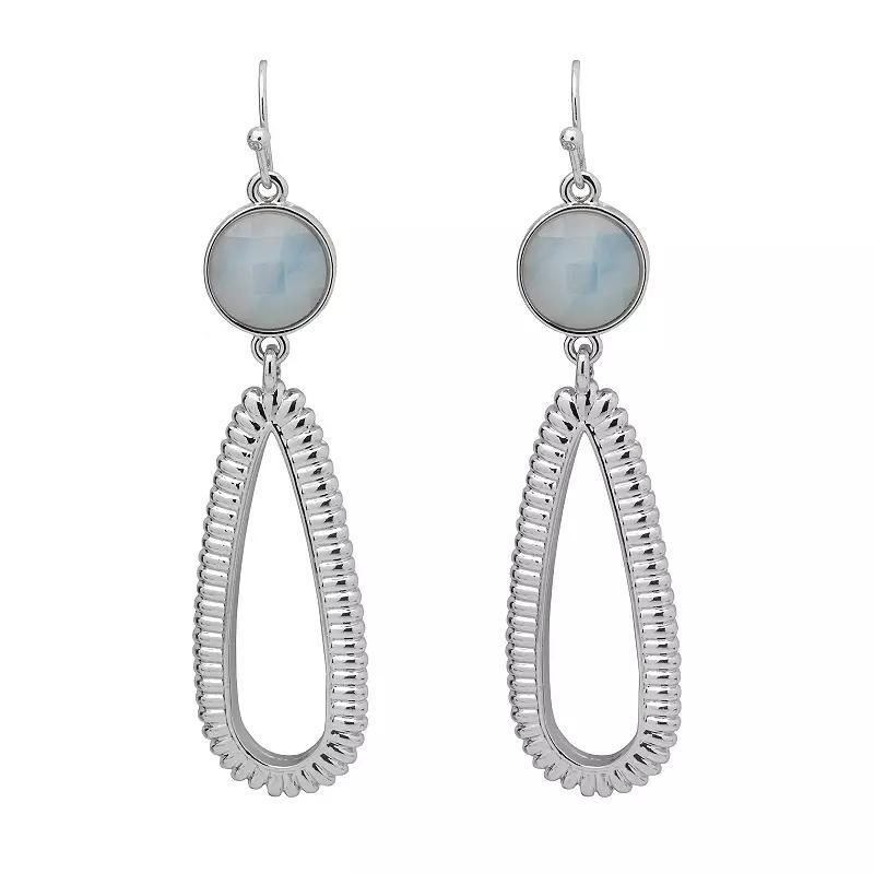 Emberly Silver Tone Stone Drop Earrings, Womens, Blue Product Image