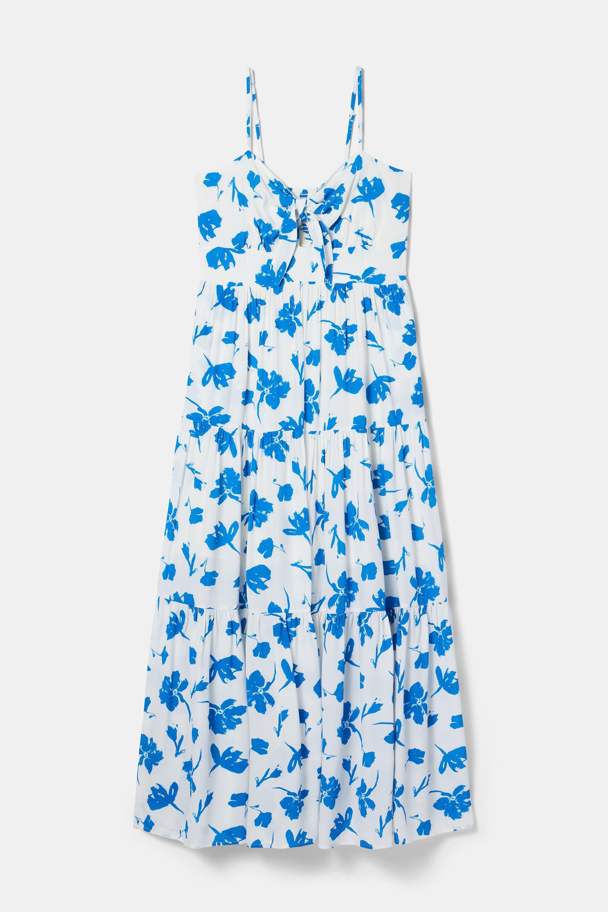 Tie Front Dress - Aix Blue Product Image