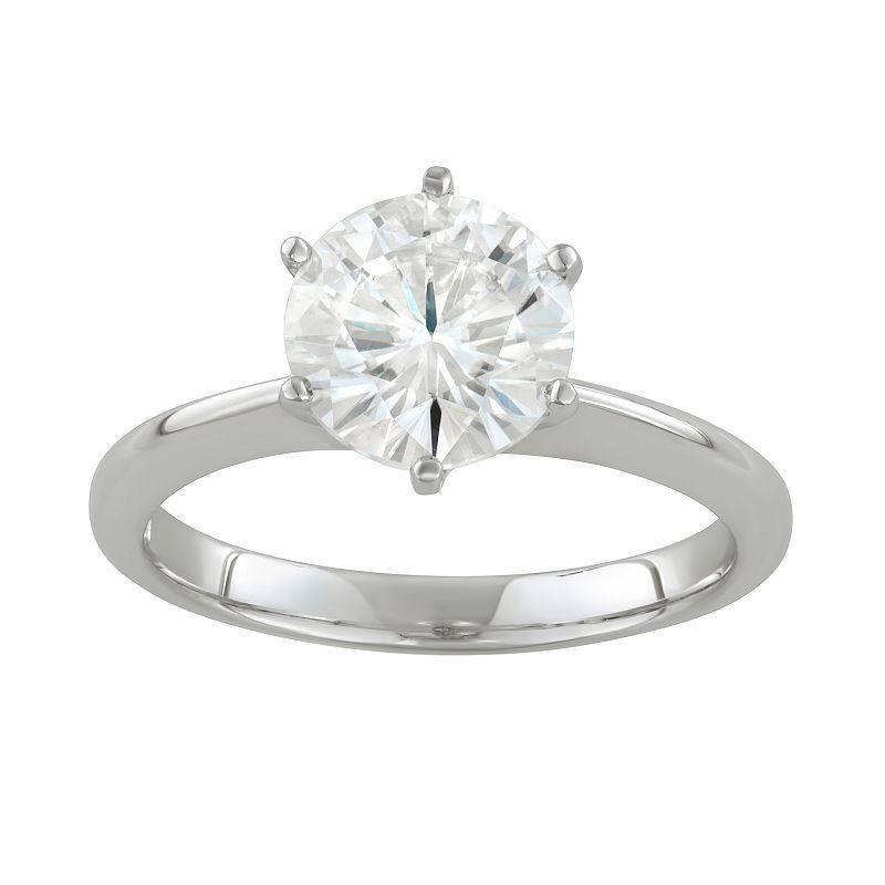 Charles & Colvard 1.9 Ct. T.w. Lab Created Moissanite Round Solitaire Ring, White, 8 Product Image