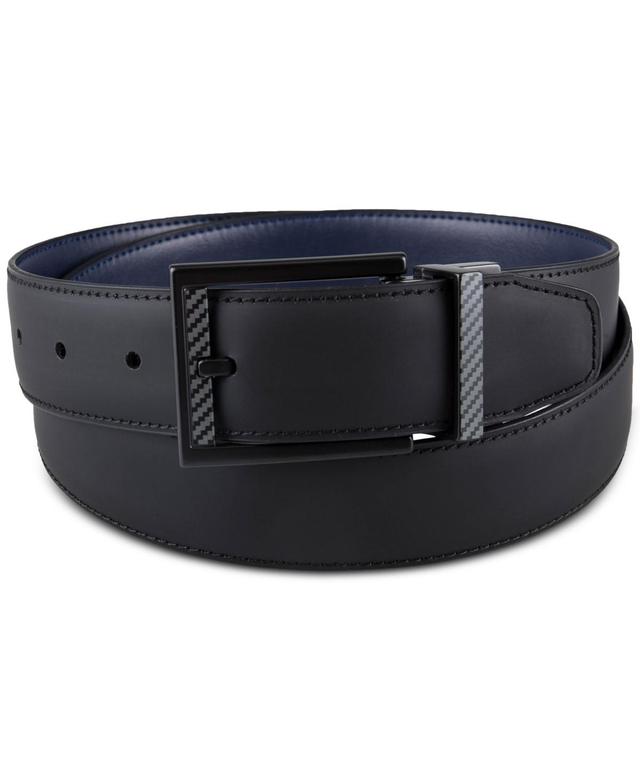 Kenneth Cole Reaction Mens Faux Leather Reversible Stretch Carbon Belt Product Image