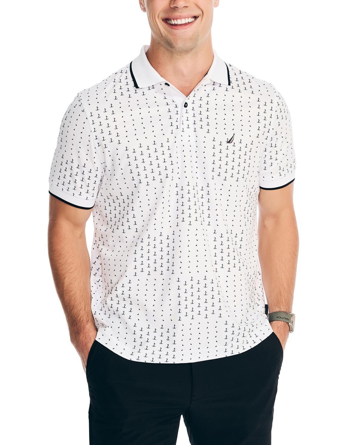 Nautica Mens Navtech Classic-Fit Printed Performance Polo Shirt Product Image