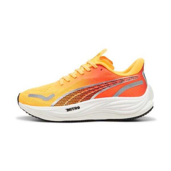 PUMA Velocity NITROâ¢ 3 FADE Women's Running Shoes in Sun Stream/Sunset Glow/White Product Image