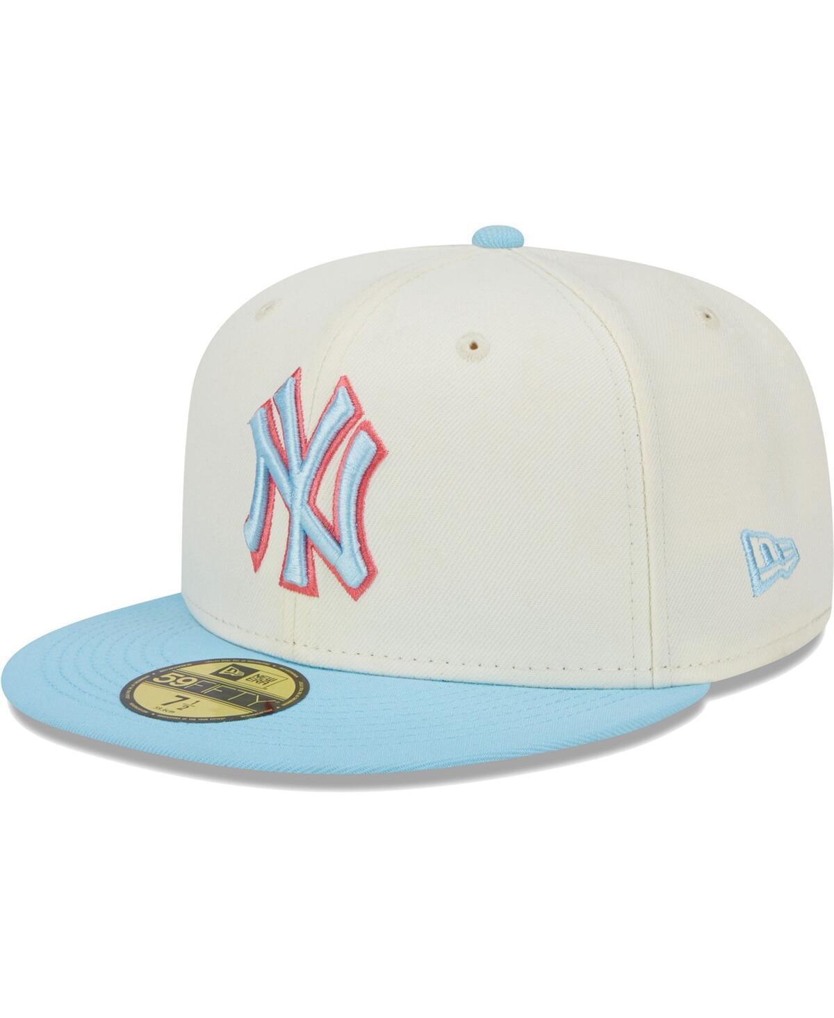 Mens New Era Cream/Light Blue New York Yankees Spring Color Two-Tone 59FIFTY Fitted Hat Product Image