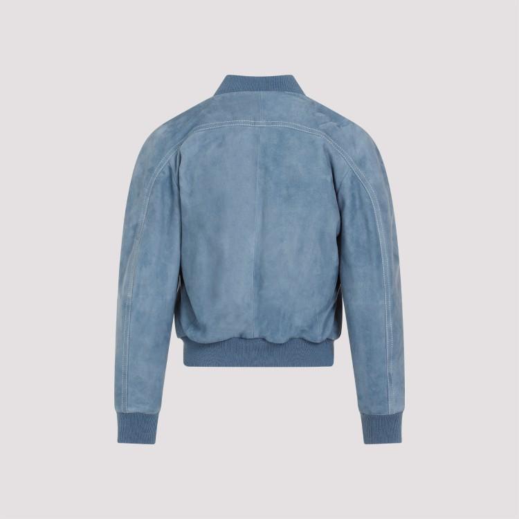 CHLOÉ Suede Bomber Jacket In Blue Product Image