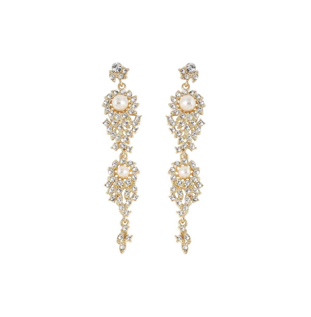 Sohi Womens Gold Dazzling Drop Earrings Product Image