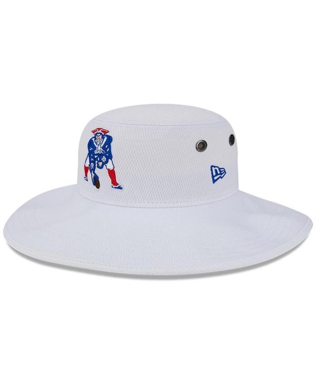 Mens New Era White New England Patriots 2023 Nfl Training Camp Throwback Panama Bucket Hat Product Image