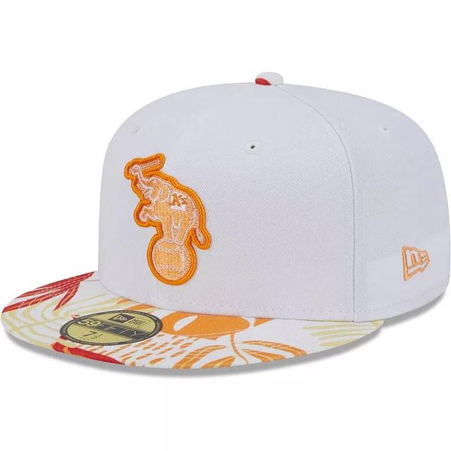 Mens New Era /Orange Oakland Athletics Flamingo 59FIFTY Fitted Hat Product Image