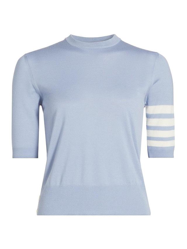 Womens Wool Short-Sleeve Knit Top Product Image