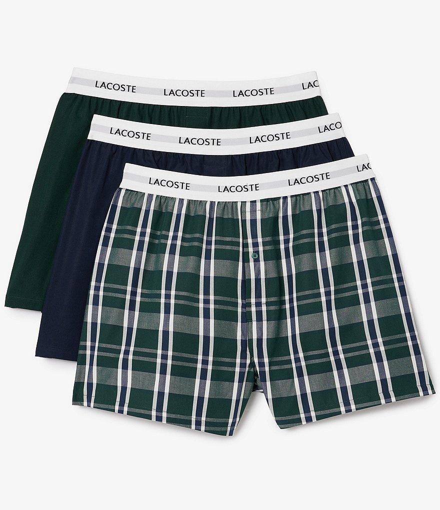 Lacoste Straight Fit Woven Boxers 3-Pack Product Image