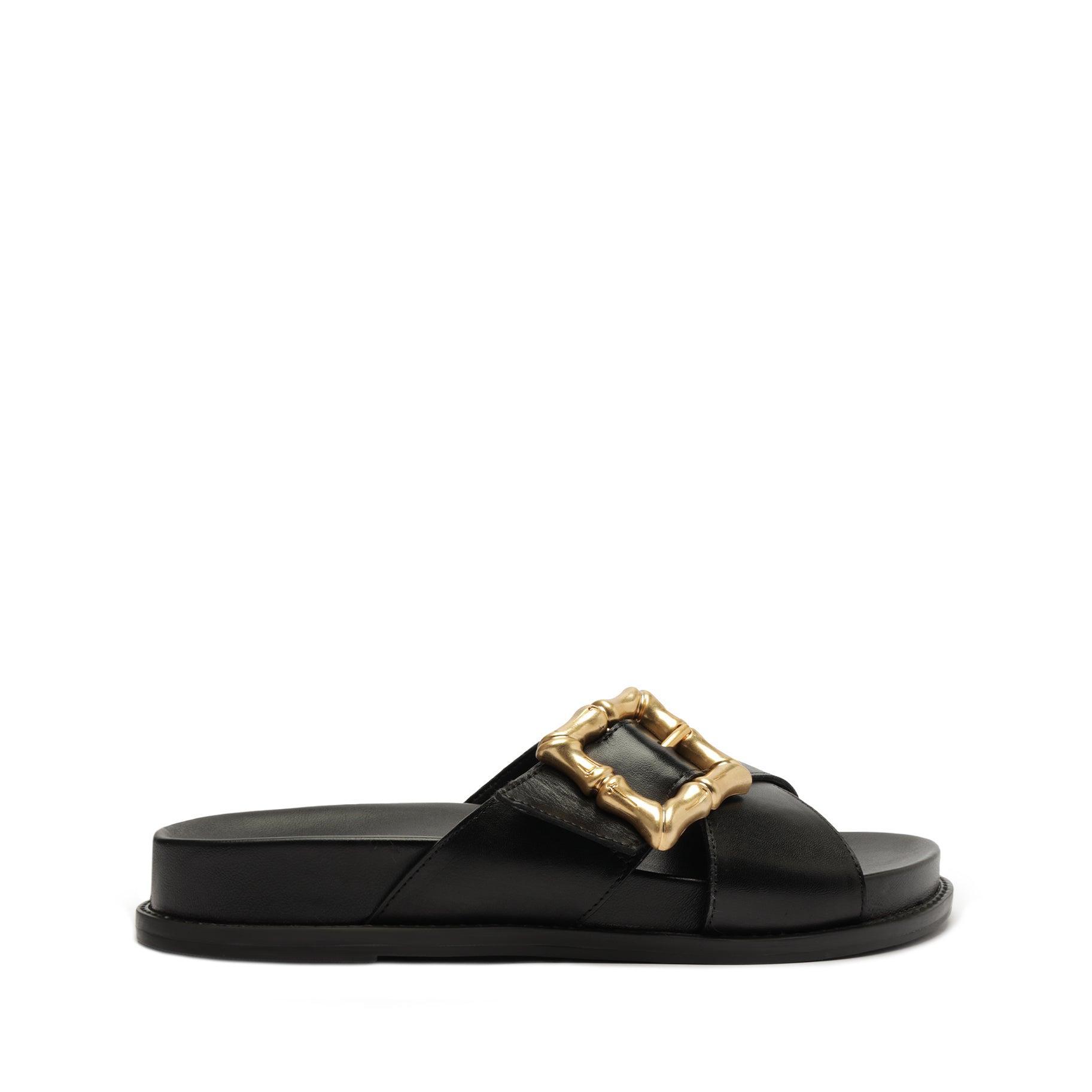 Rick Owens - Granola Padded Leather Slides - Mens - Black Product Image