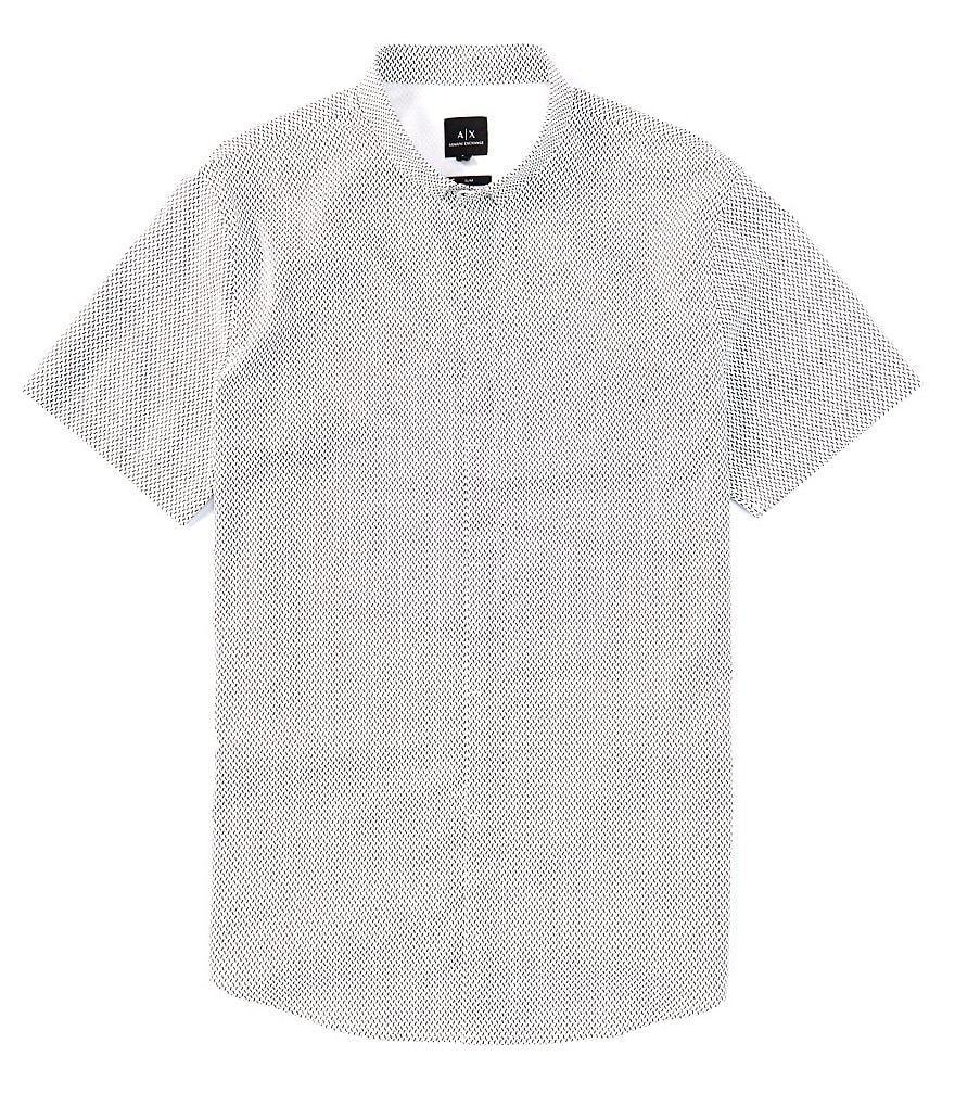 Armani Exchange Slim Fit Printed Poplin Short Sleeve Woven Shirt Product Image