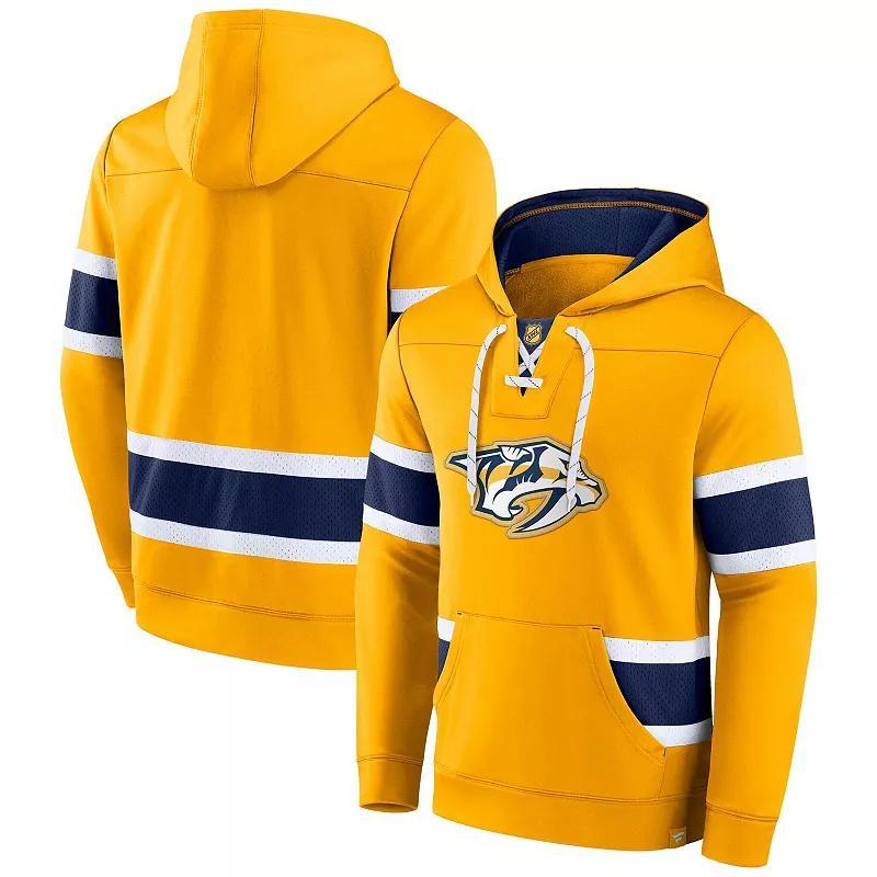 Mens Fanatics Branded Gold Nashville Predators Powerplay Warrior Pullover Hoodie Product Image