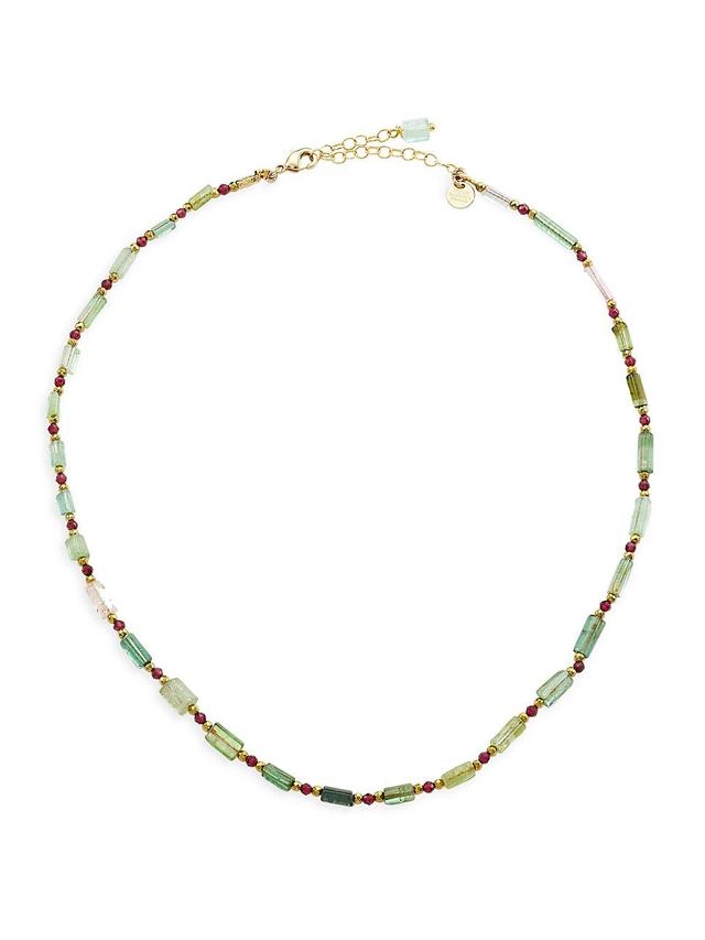 Womens Precious Romulus, Tourmaline & Garnet 24K Gold-Plated Necklace Product Image