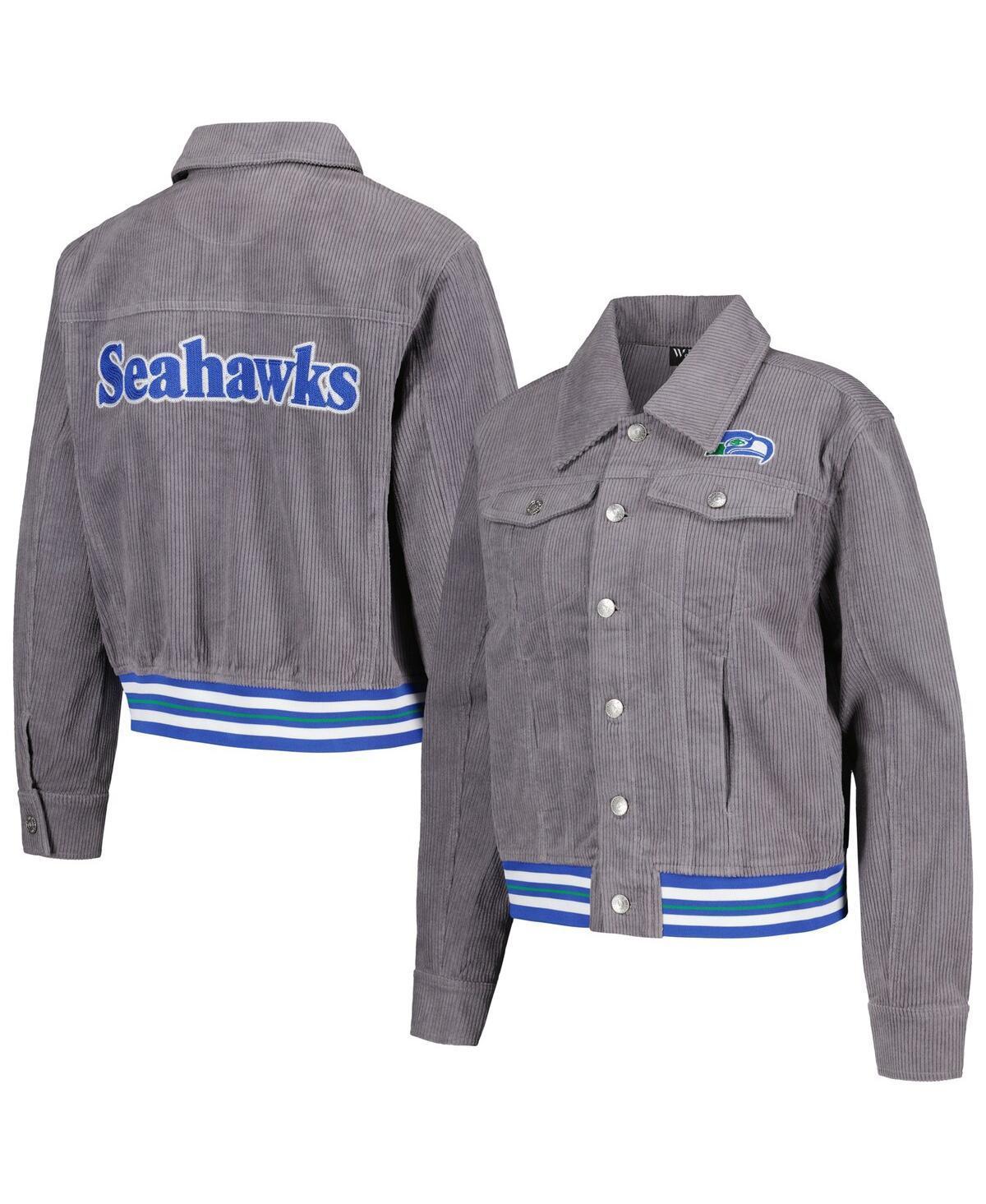 Womens The Wild Collective Purple Seattle Seahawks Corduroy Button-Up Jacket Product Image