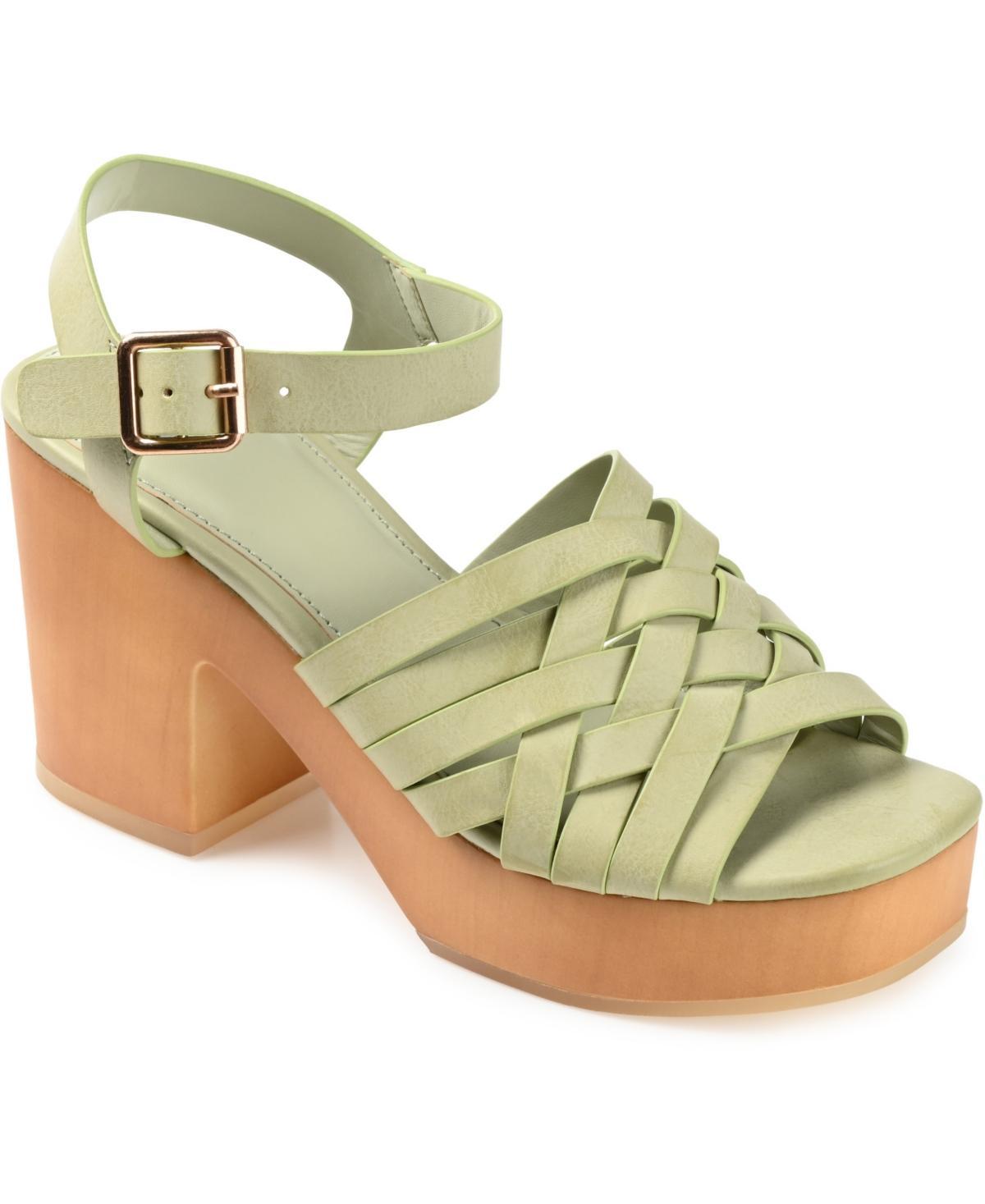 Journee Collection Womens Addisyn Woven Platform Sandals Product Image