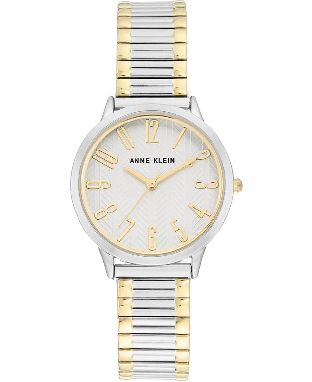 Anne Klein Womens Two-Tone Stainless Steel Stretch Bracelet Watch 34mm Product Image