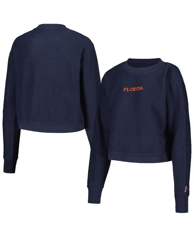 Womens League Collegiate Wear Navy Florida Gators Timber Cropped Pullover Sweatshirt Product Image