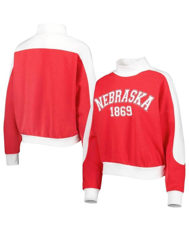 Womens Gameday Couture Crimson Nebraska Huskers Make it a Mock Sporty Pullover Sweatshirt Product Image