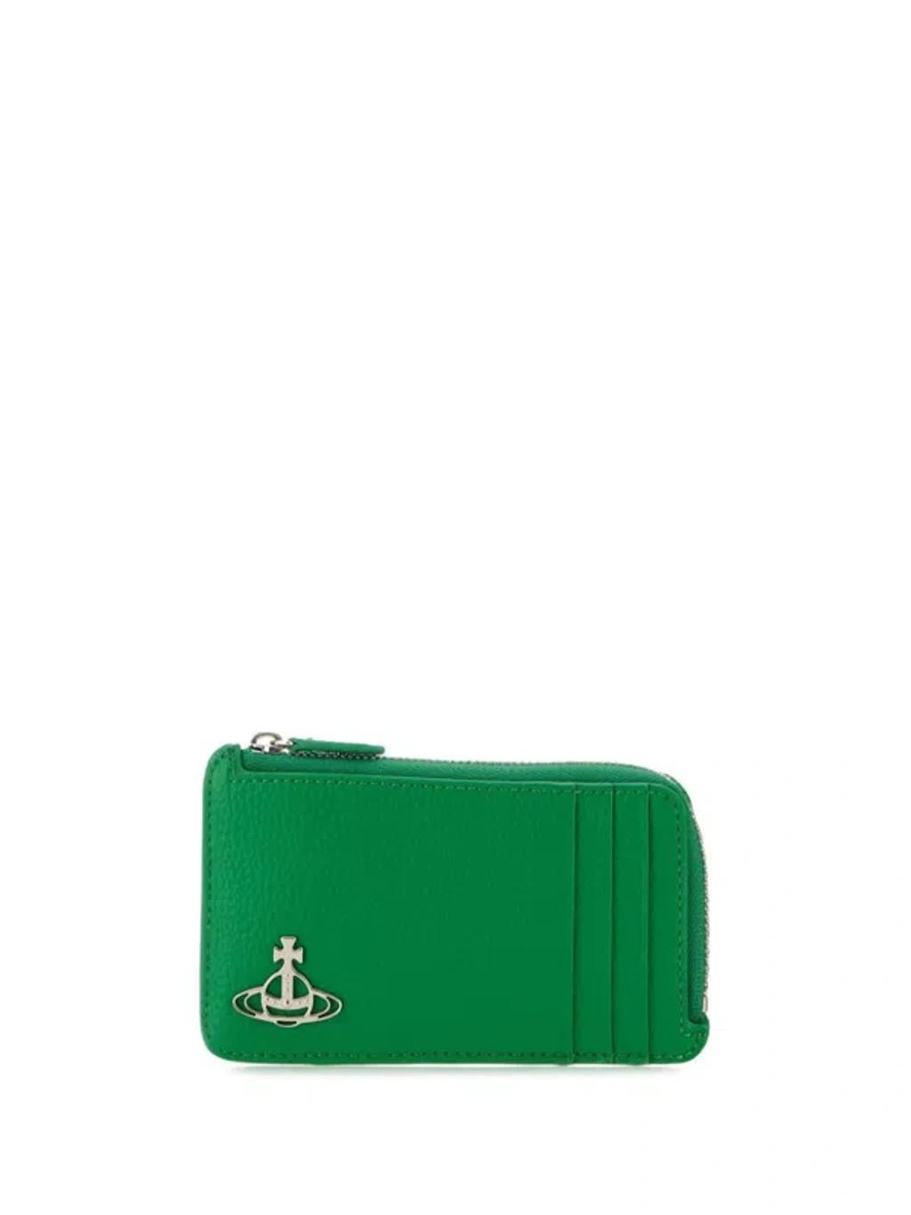 VIVIENNE WESTWOOD Orb-plaque Cardholder In Green Product Image