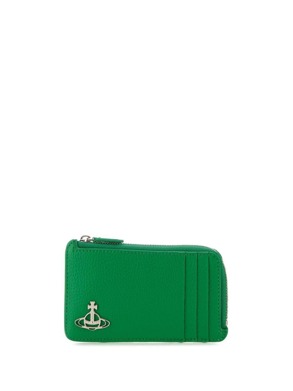 VIVIENNE WESTWOOD Orb-plaque Cardholder In Green Product Image