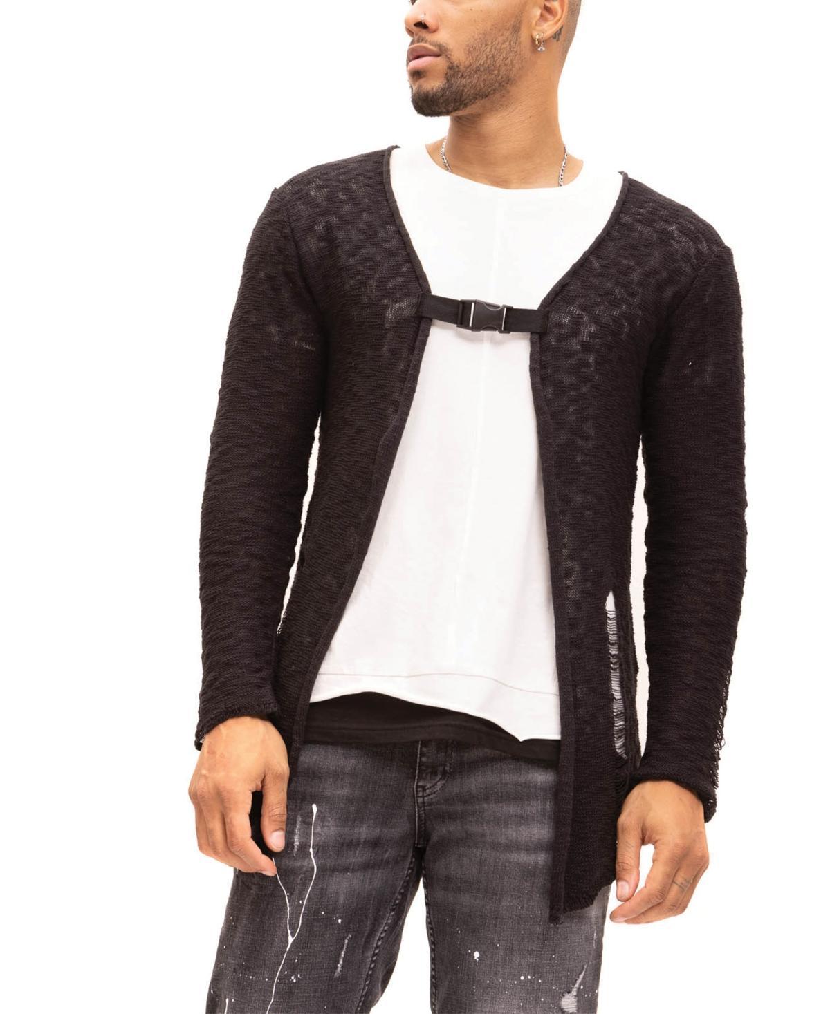 Ron Tomson Mens Modern Buckled Long Cardigan Sweater Product Image