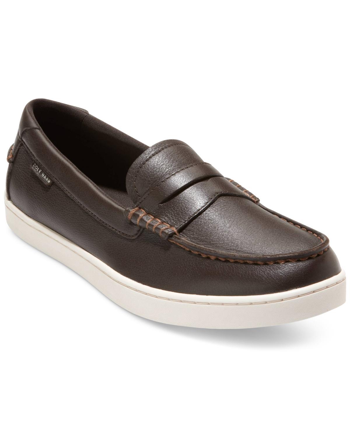 Cole Haan Mens Nantucket Slip-On Penny Loafers - Black Pebbled Leather Product Image