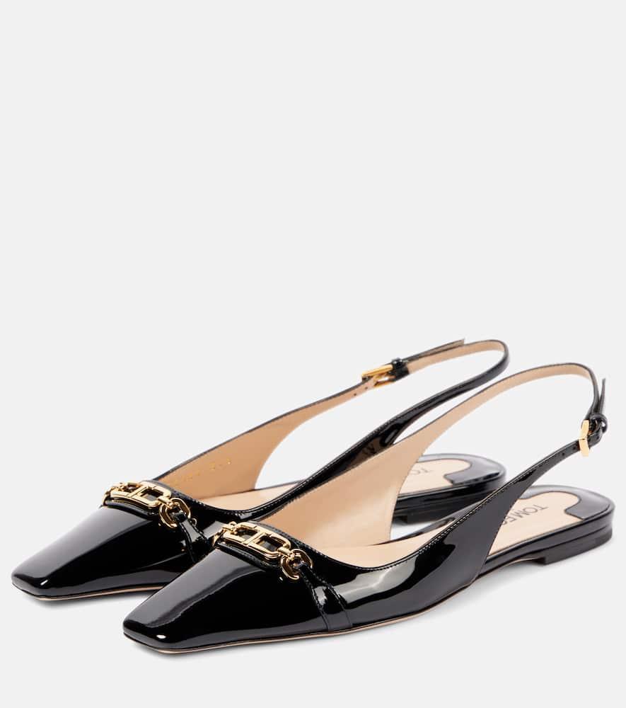 TOM FORD 5mm Whitney Patent Leather Slingbacks In Black Product Image