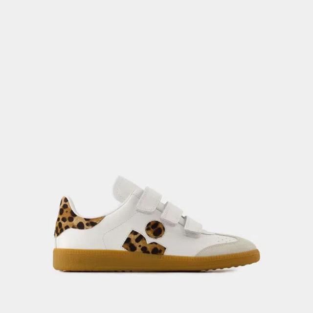 Beth Leopard Mixed Leather Sneakers In Printed Product Image