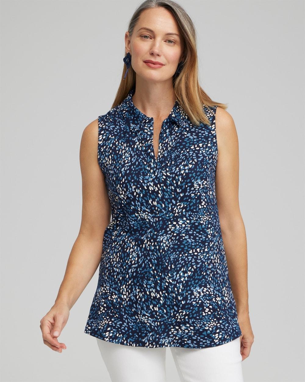 Dot Print Collared Tunic Tank product image