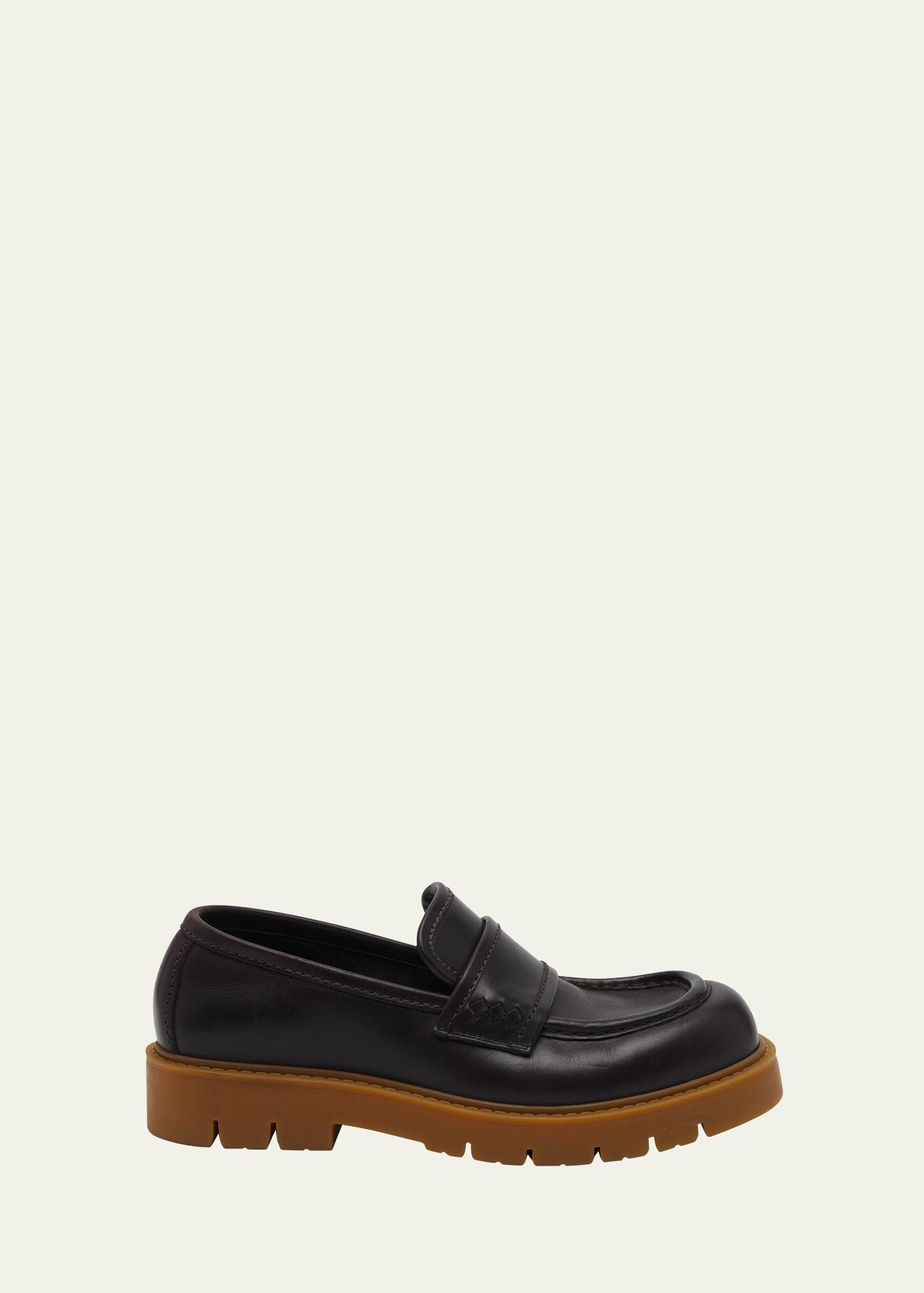 Mens Haddock Lug-Sole Leather Penny Loafers Product Image