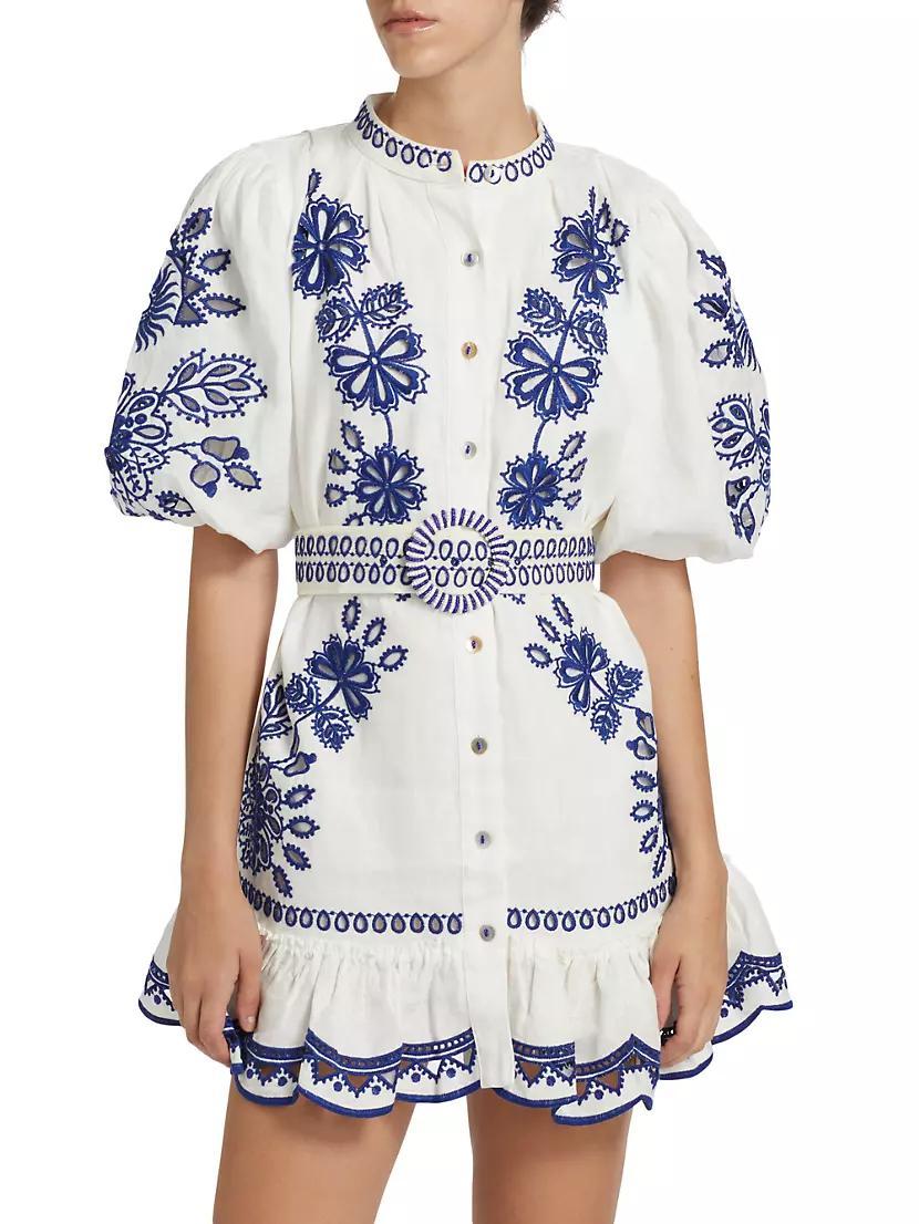 Richelieu Embroidered Linen Minidress Product Image