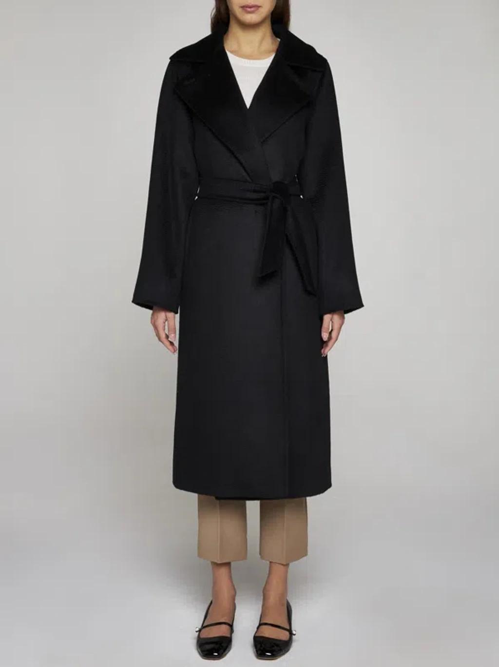 MAX MARA Manuela Camel Hair Coat In Black Product Image