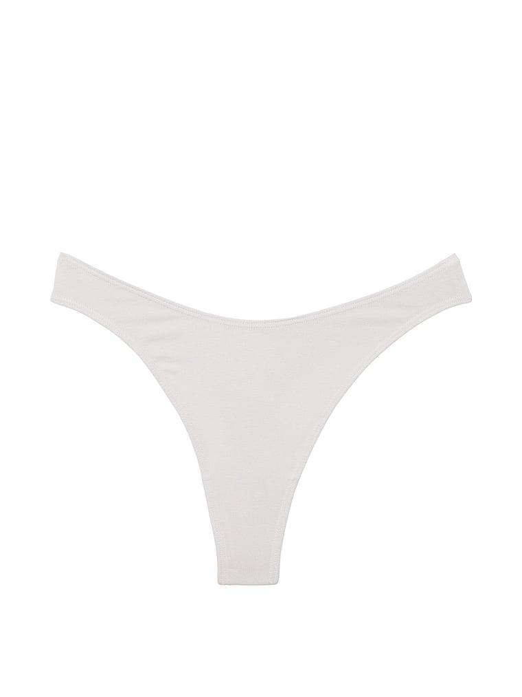 Stretch Cotton High-Leg Scoop Thong Panty Product Image