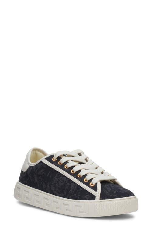 Womens Jacquard Leather-Trimmed Sneakers Product Image