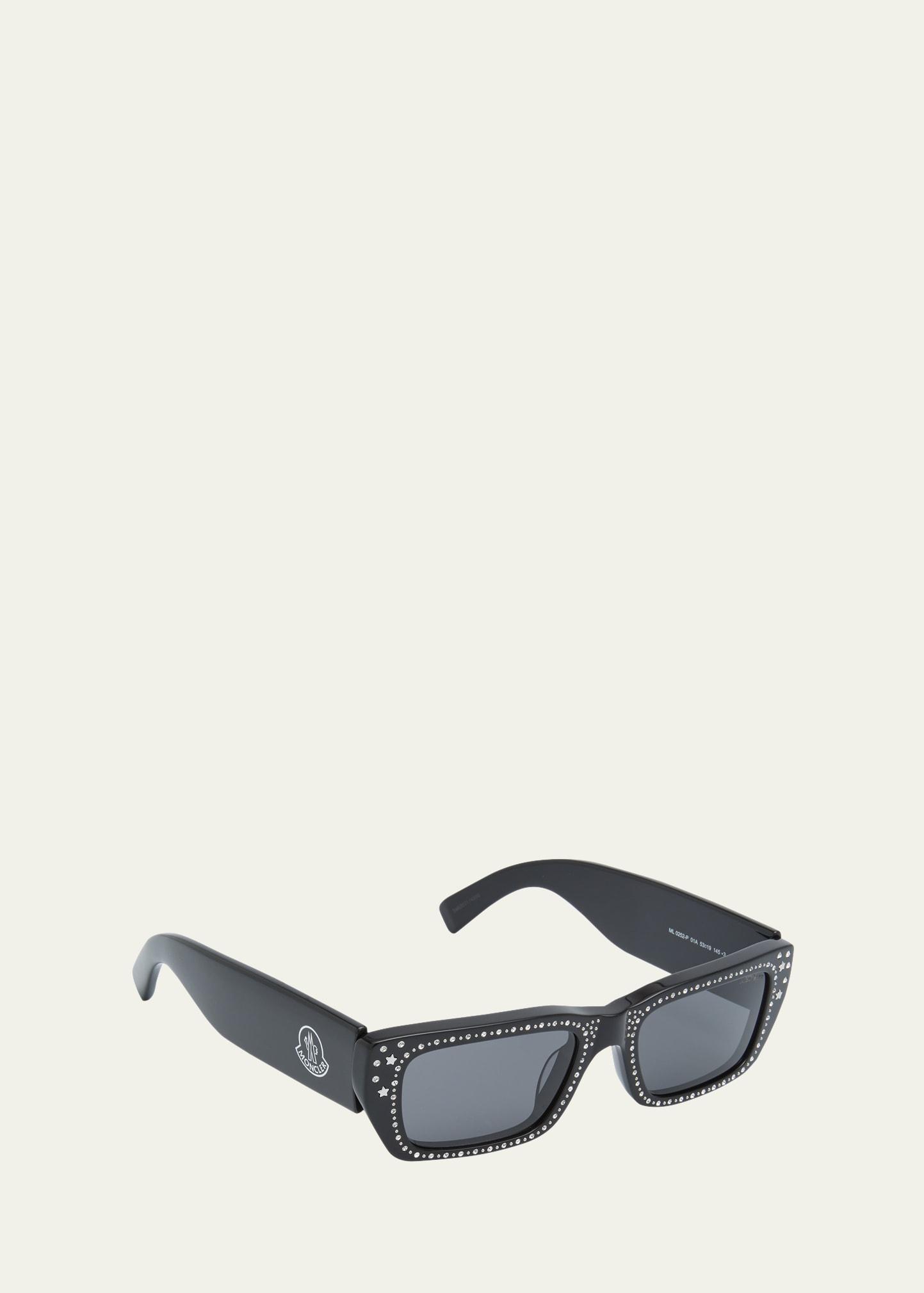 x Palm Angels Crystal Acetate & Plastic Rectangle Sunglasses Product Image