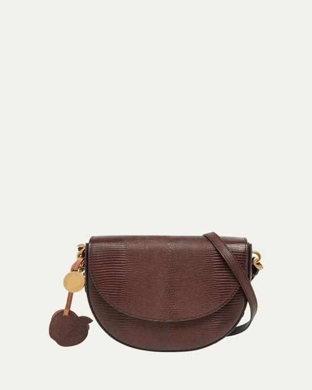 Frayme Scale-embossed Shoulder Bag In Brown Product Image