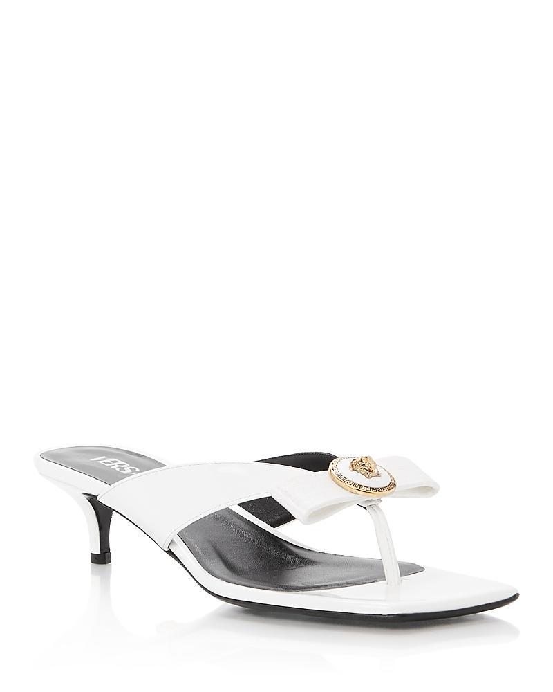 Versace Womens Slip On Embellished Mid Heel Sandals Product Image