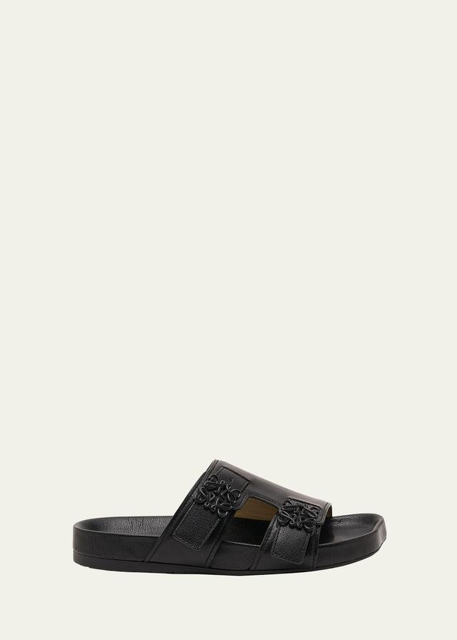 Ease Leather Dual-Buckle Slide Sandals Product Image