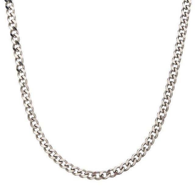 Mens Stainless Steel Diamond Cut Chain Necklace Silver Tone Product Image