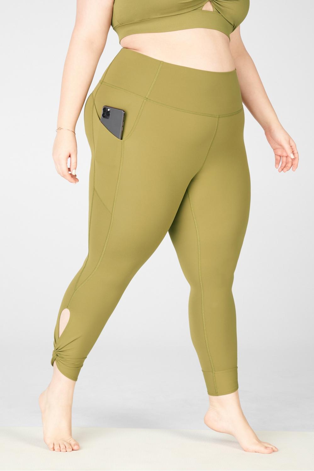 Fabletics Oasis High-Waisted Twist 7/8 Legging Womens green Size XS Product Image