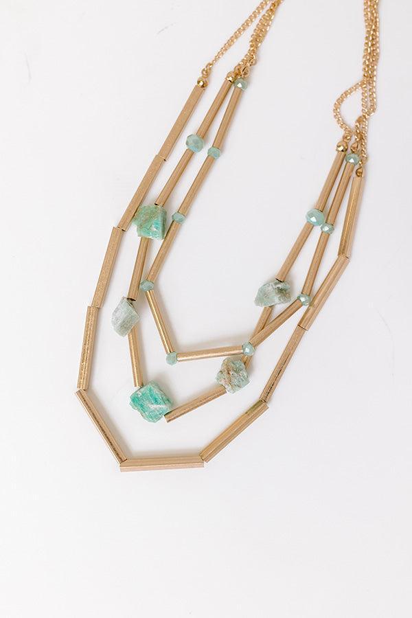 Cherished Moment Layered Necklace in Mint Product Image