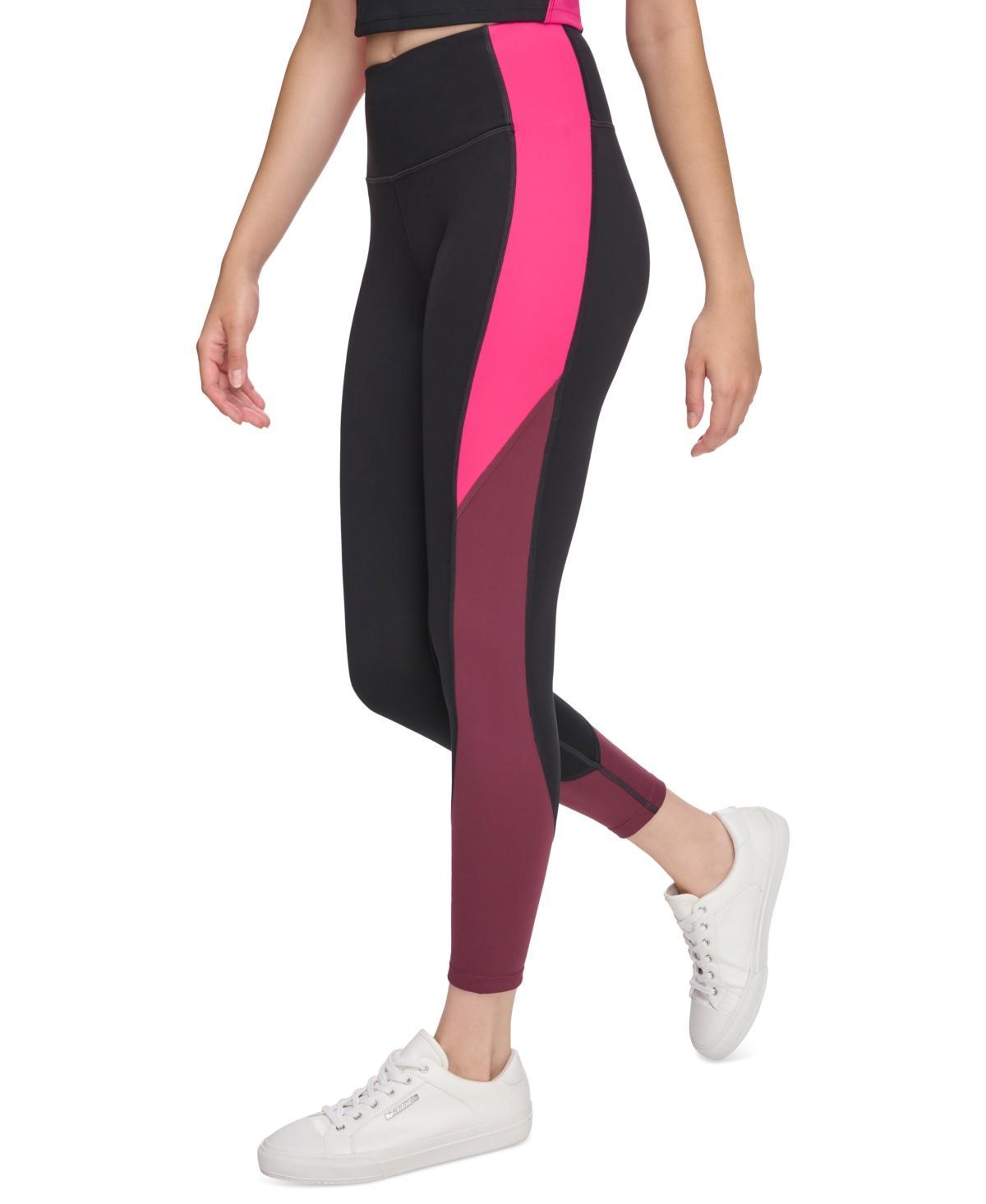 Calvin Klein Performance Womens Colorblock High-Waisted 7/8 Leggings - Black/garnet Product Image