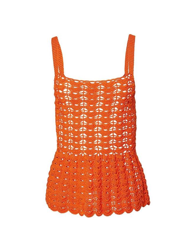 Womens Crochet Peplum Top Product Image