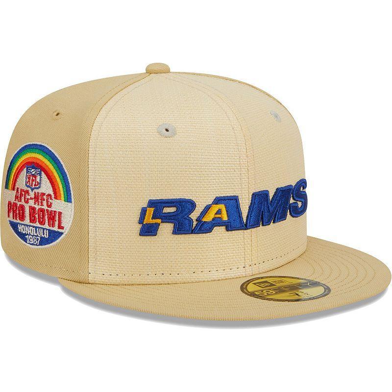 Mens New Era Khaki Los Angeles Rams Raffia Front 59FIFTY Fitted Hat Product Image