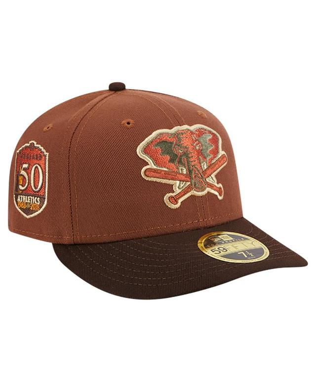 New Era Mens Brown Oakland Athletics Velvet Logo Fill Low Profile 59FIFTY Fitted Hat Product Image