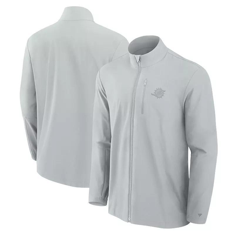 Mens Fanatics Signature Gray Miami Dolphins Front Office Woven Full-Zip Jacket Product Image