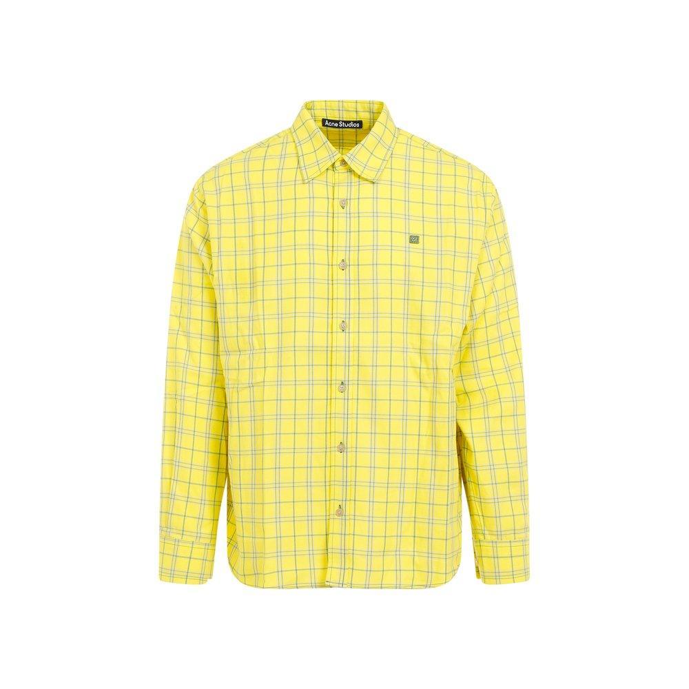 ACNE STUDIOS Checked Long Sleeved Shirt In Yellow Product Image