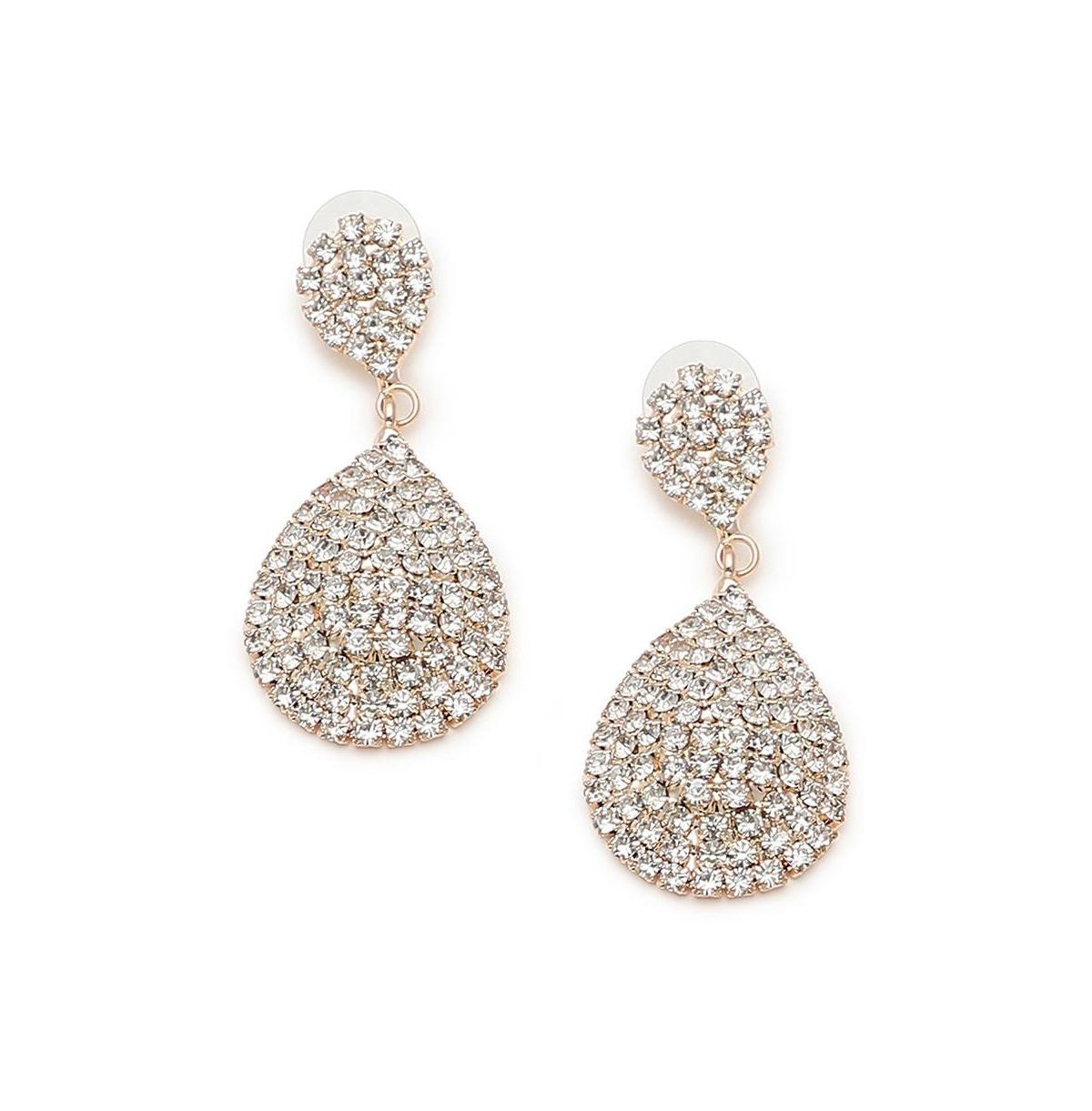 Sohi Womens Silver Embellished Teardrop Earrings Product Image