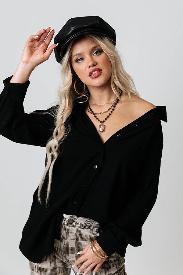 Westminster Button Up Top In Black product image